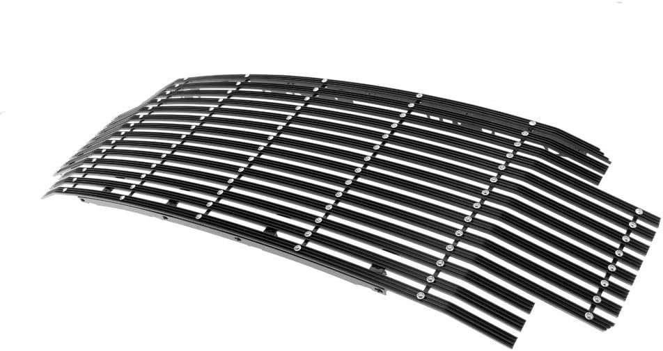 APS Premium Aluminum Black Rivet Studs Wide Billet Grille Grill Insert Compatible with Ford F250 F350 F450 F550 17 18 19 Main Upper N19-W36368F