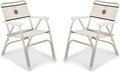 Boat Chairs White Vinyl MESH Deck Folding Marine Aluminum Furniture Set of 2 M100PW