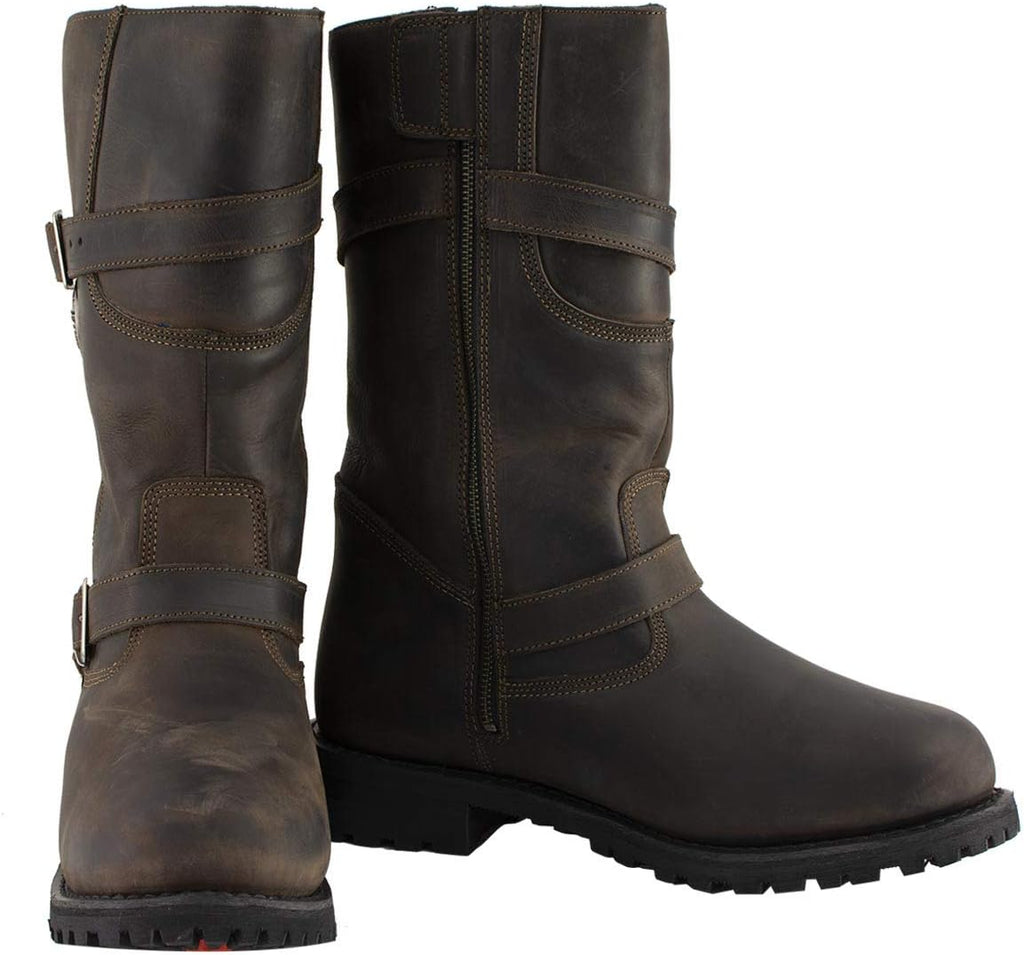 Milwaukee Leather MBM9063 Men's Classic Distressed Brown Leather Motorcycle Engineer Riding Biker Boots - 7