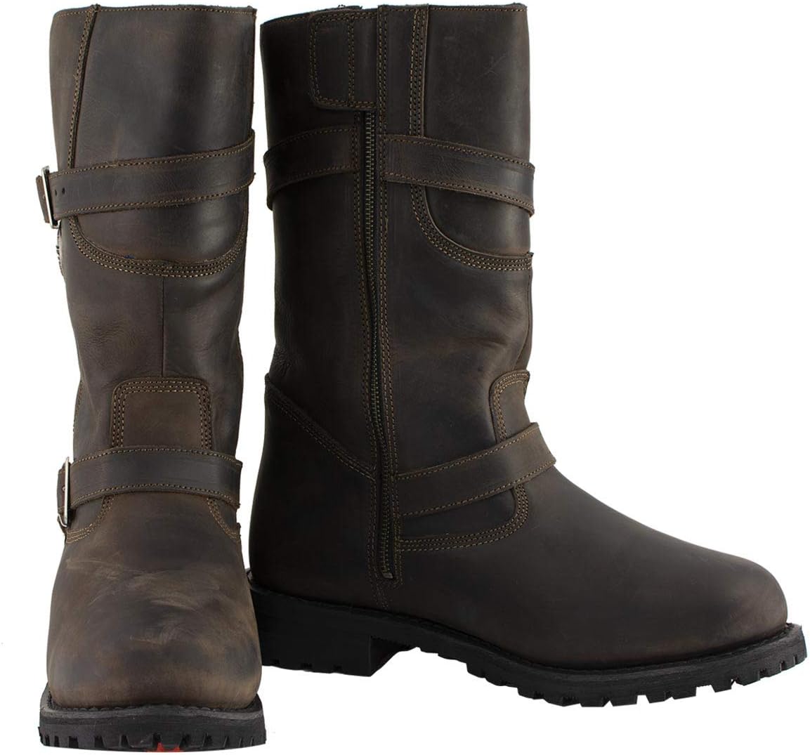 Milwaukee Leather MBM9063 Men's Classic Distressed Brown Leather Motorcycle Engineer Riding Biker Boots - 7