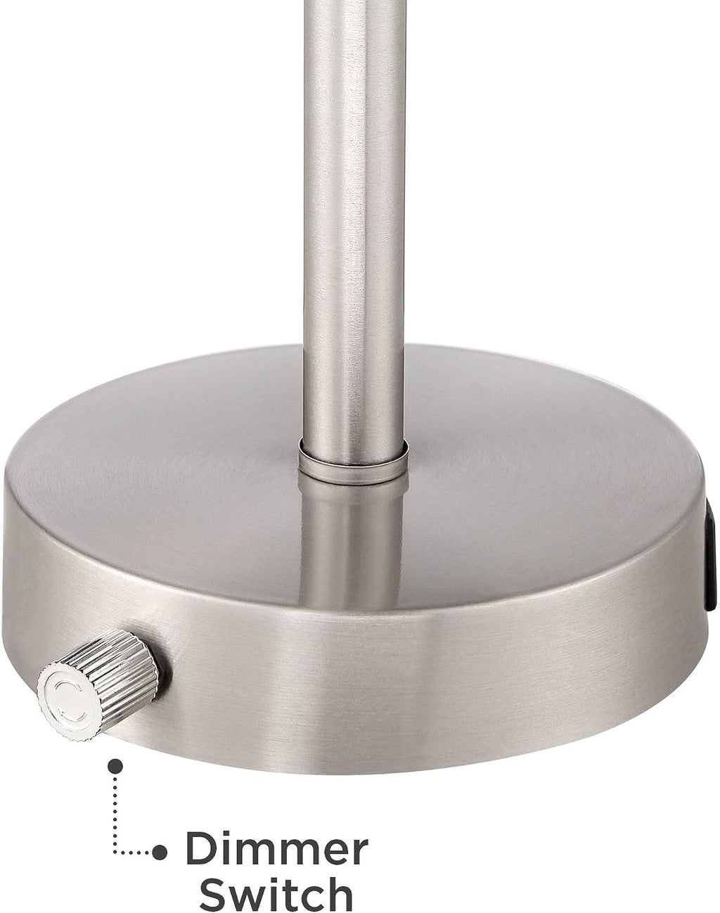 360 Lighting Trotter 23.75' High Set of 2 Modern Table Lamps with Dimmable USB Charging Ports A+C and AC Power Outlet Brushed Nickel White Fabric Cylinder Living Room Desk Bedroom House Bedside Home