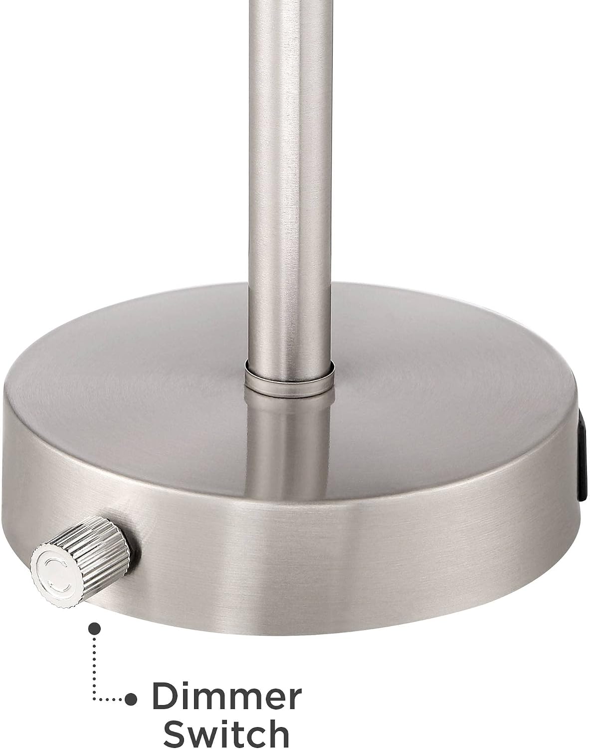 360 Lighting Trotter 23.75' High Set of 2 Modern Table Lamps with Dimmable USB Charging Ports A+C and AC Power Outlet Brushed Nickel White Fabric Cylinder Living Room Desk Bedroom House Bedside Home