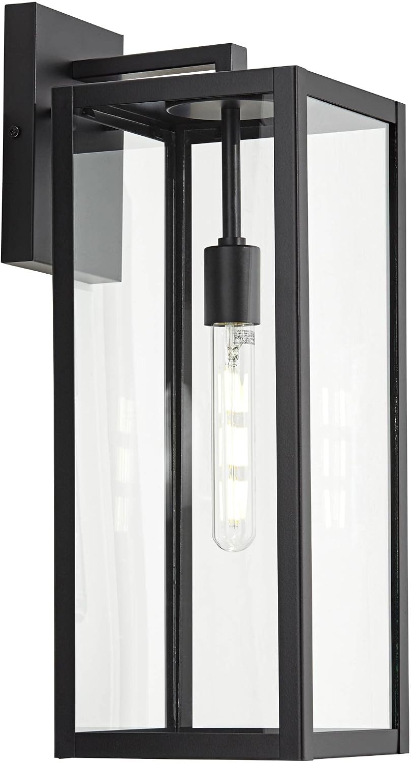 John Timberland Titan Modern Industrial Outdoor Wall Light Fixture Mystic Black Metal 20' Clear Glass Damp Rated for Exterior House Porch Patio Outside Deck Garage Yard Front Door Garden Home