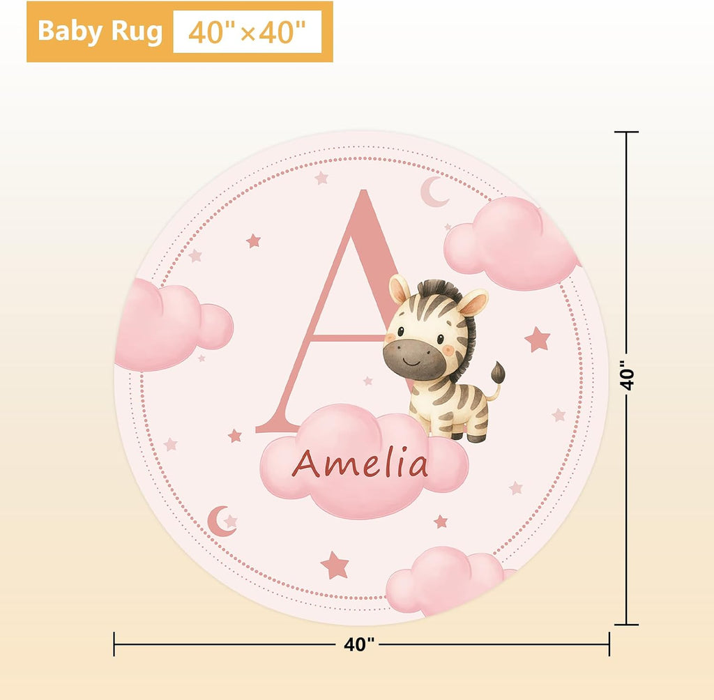 Terwex Personalized Baby Crib Bedding Set, 5 Pcs Custom Name Nursery Bedding Set, Pink Zebra Baby Bedding Set for Girls Boys, Double Layer Crib Sets, Customized Gifts for Infants Toddlers New Parents
