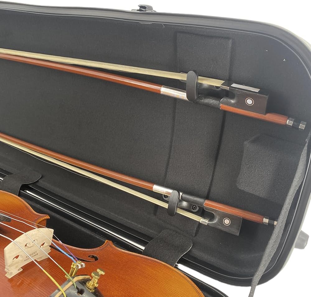 Violin Case 4/4 Full Size Carbon Fiber Material Includes Music Sheet Bag and Strap Lightweight Violin Case Ideal for Travel (Silver)