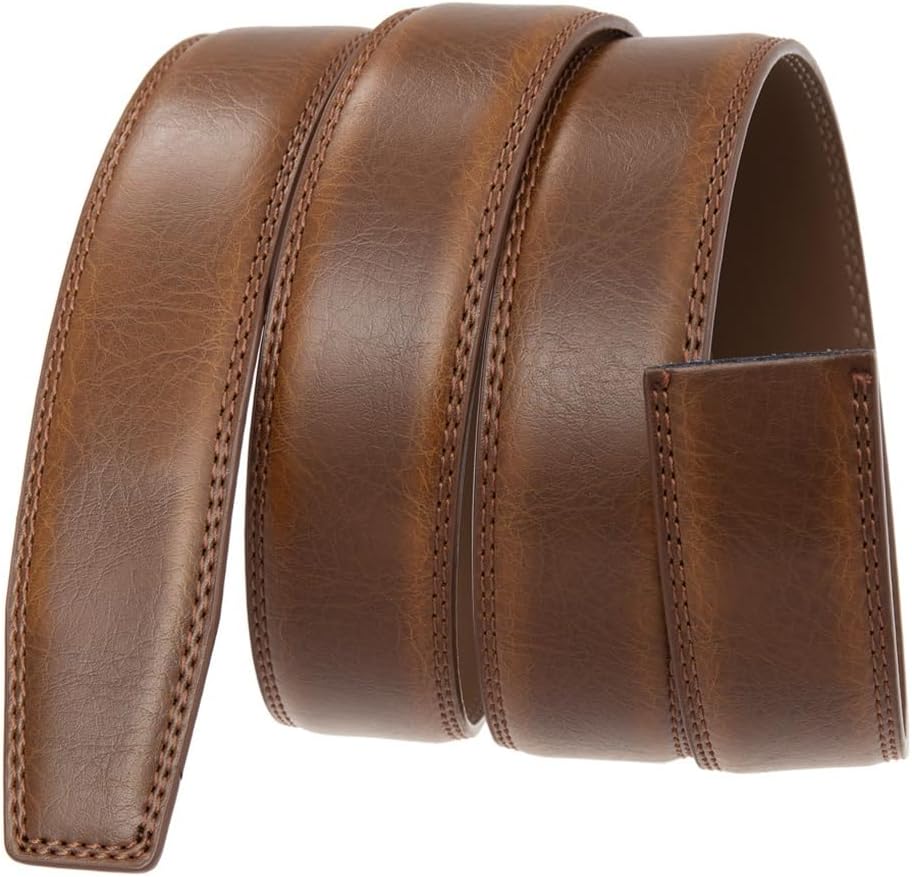 Men's Belt Automatic Buckle Body Cowhide Headless Without Lead