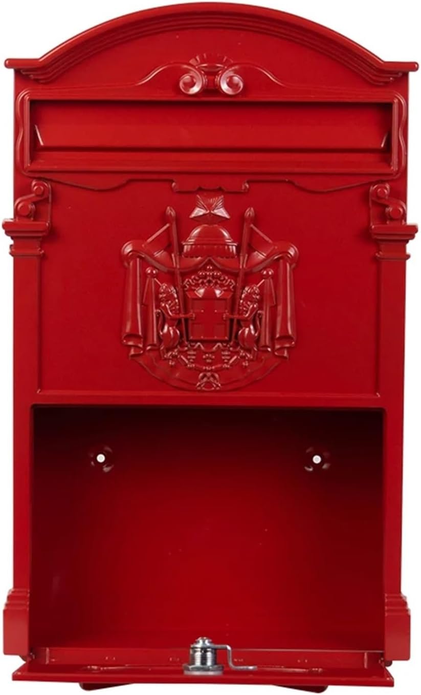 letterbox Wall Mount Locking Vintage Lockable Metal Mailboxe Large Capacity Postbox Security Mail Box for Receiving Mail