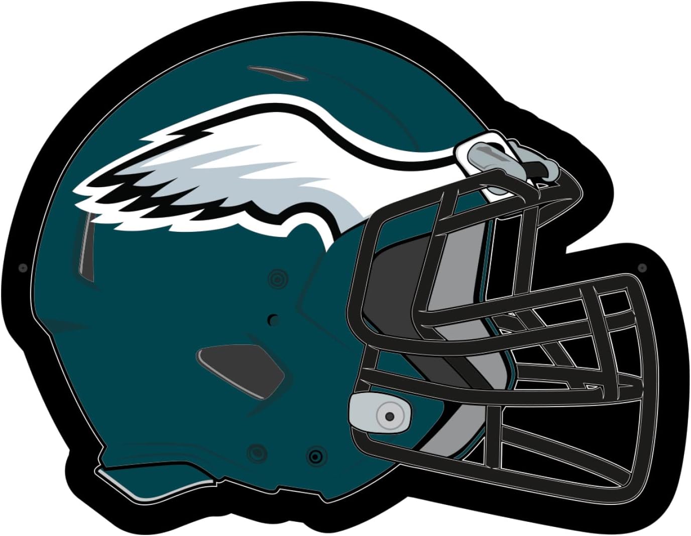Team Sports America Evergreen NFL Philadelphia Eagles Ultra-Thin LED Light Wall Sign Decor | Full Size Replica Helmet | 19.5 x 15 Inches | Made in the USA