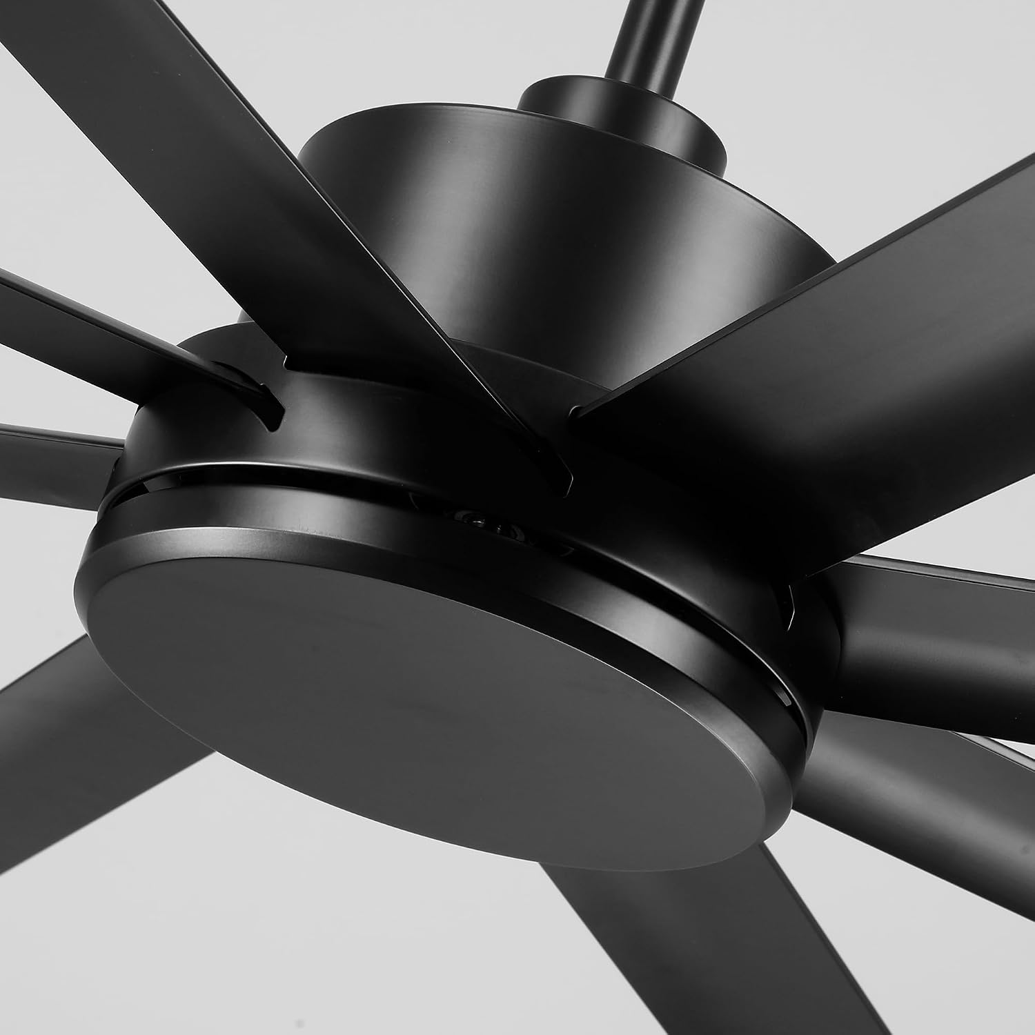 84 Inch Industrial Ceiling Fan No Light, Large Black Ceiling Fan without Light with Remote Control, High CFM Reversible DC Motor, 8 Aluminum Blades, Commercial Fan for Shop Garage Gym Warehouse