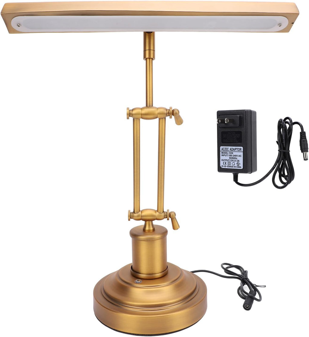 Diyeeni Traditional Piano Lamp, LED Piano Light with 3 Color Modes for Stand Pianos, Dimmable Piano Desk Lamp, Music Stand Light, Adjustable Arm Decor for Home (US Plug)