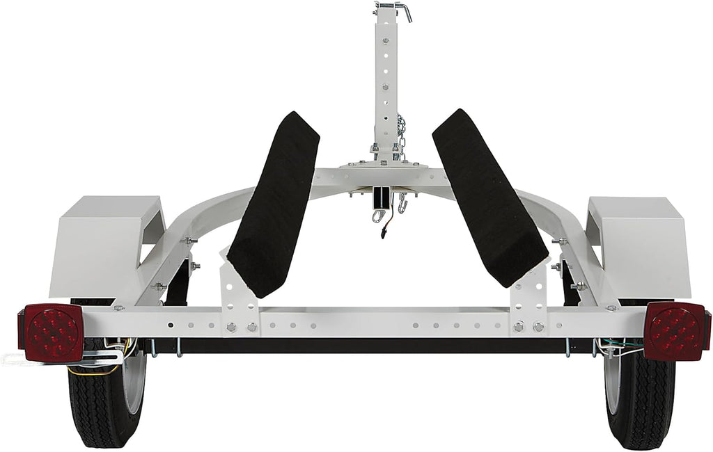 Jet Ski Trailer Kit, PWC Steel Trailer with 610-Lb Load Capacity, 6.4ft x 3.3ft Deck, Adjustable Bunks, DOT-Approved LED Lights, Personal Watercraft Trailer