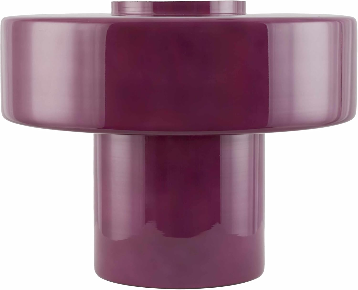 BoutiqueRugs Lauenhagen Contemporary Geometric Glass Bedside Table Lamp for Bedroom Nightstand - Modern End Side Lighting for Living Room - Magenta - 7' H