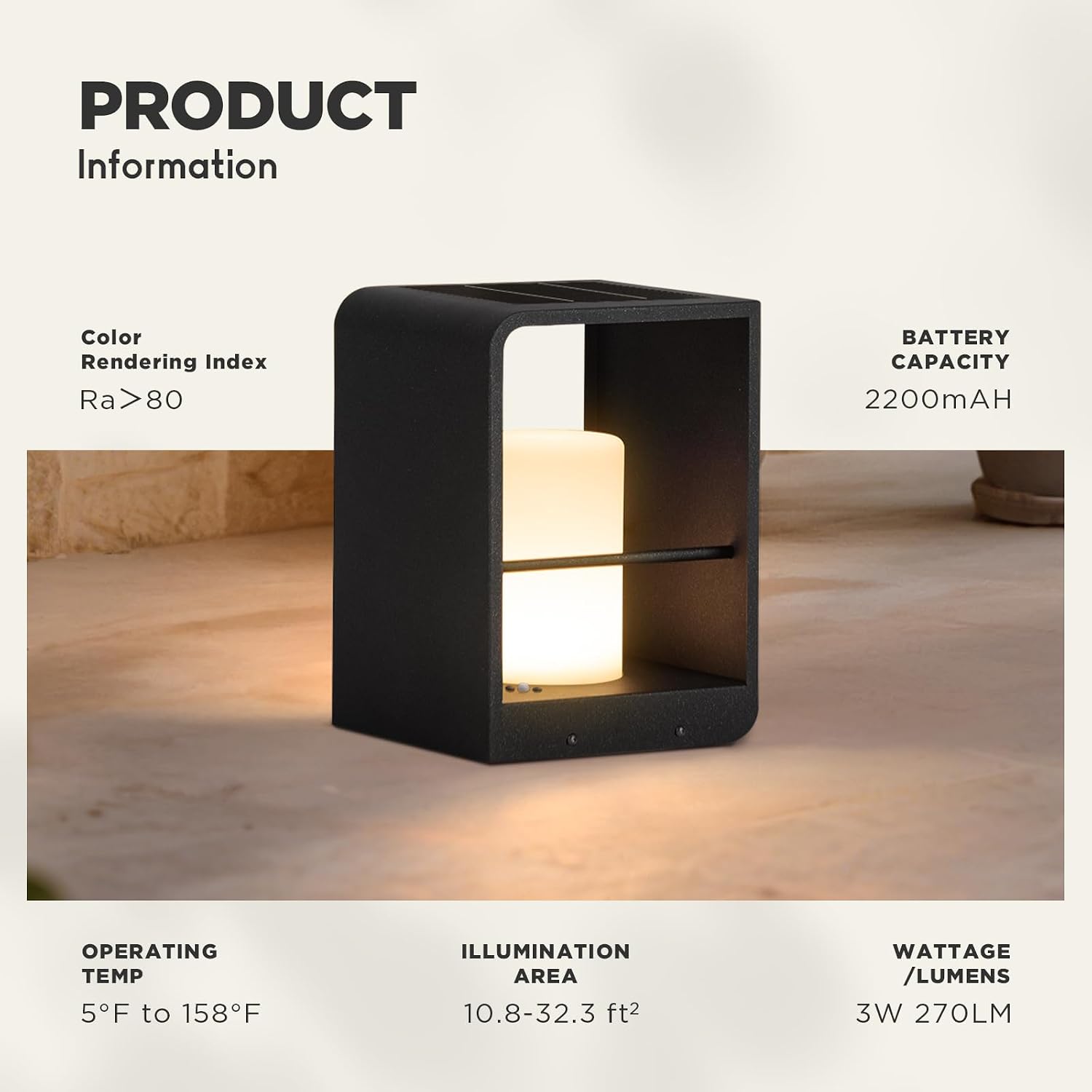 Solar Lanterns Outdoor Waterproof, Patio Lights with 3000K LED, Outdoor Lights Solar Powered with Remote Control, Floor Lamp for Garden, Yard, Deck, Backyard, Porch and Landscape Lighting