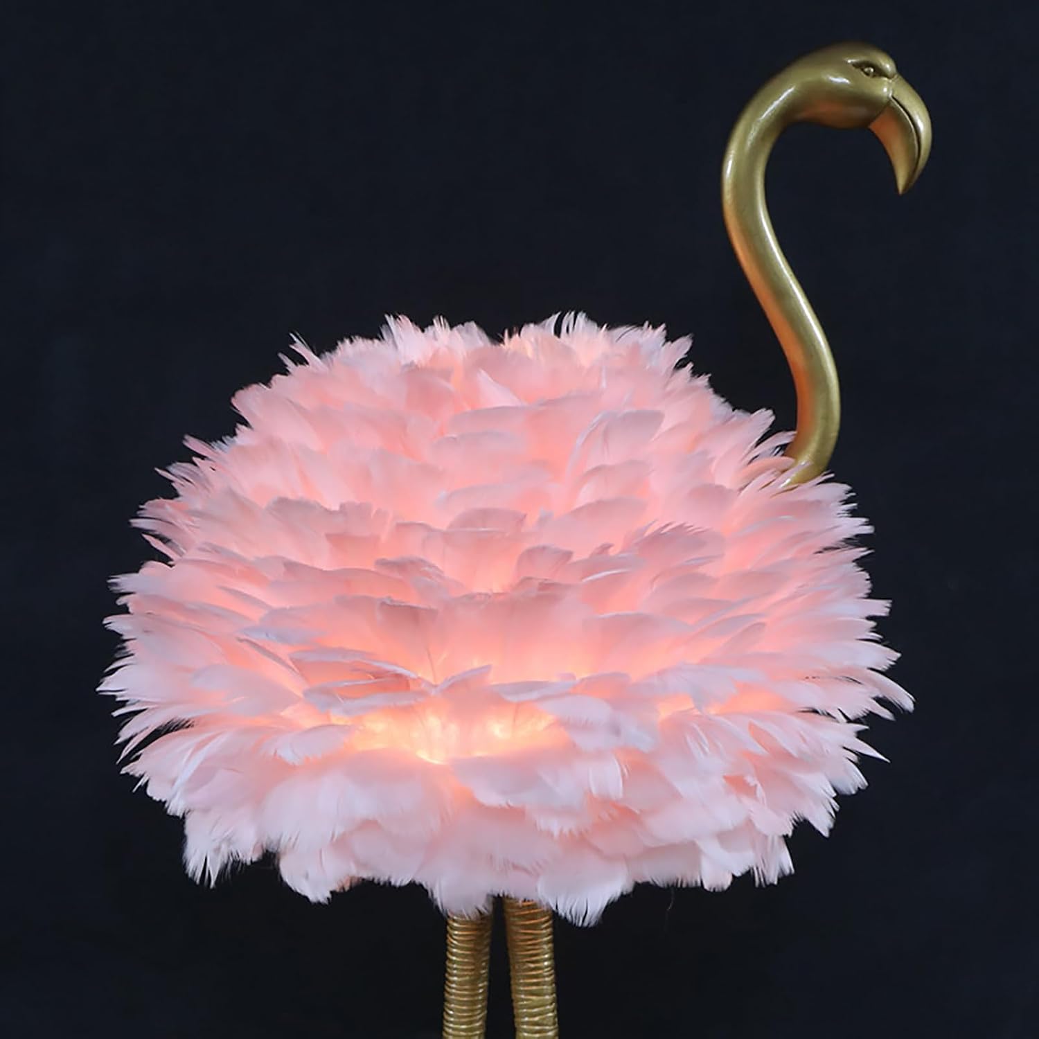 Feather Table Lamp,Flamingo Light Flamingo Lamp,Modern Bedside Lamp Plug in,Large Led Desk Lamp,Decorative Nightstand Lamp Night Light for Bedrooms Living Room Girls Room Decor