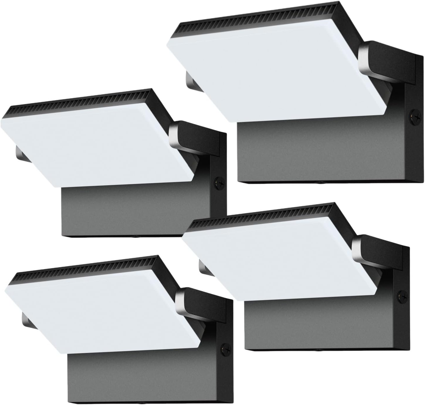 Modern Sleek LED Flood Light 120W, 360° Rotatable Outdoor Security Areas Lighting, 18000LM 5000K Waterproof Wall Pack for Yard,Building,Driveway,Car Lot (4Pack)