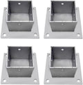 Fence Post Brackets 4 Pack Wood Fence Post Base Brackets for Deck Railing/Vinyl Fence/Mailbox, Concrete Post Anchor with Installation Kit(150x150mm(5.9x5.9 in))