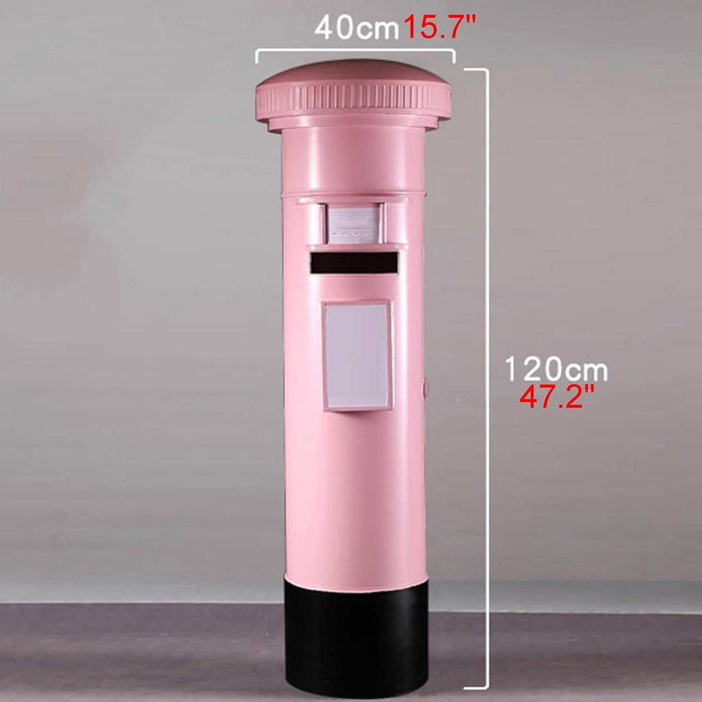 Locking Metal Mailbox 47.2' Tall Mailbox Rear Opening Door Outdoor Rainproof Parcel Boxes with Rain Strip Multiple Color Options