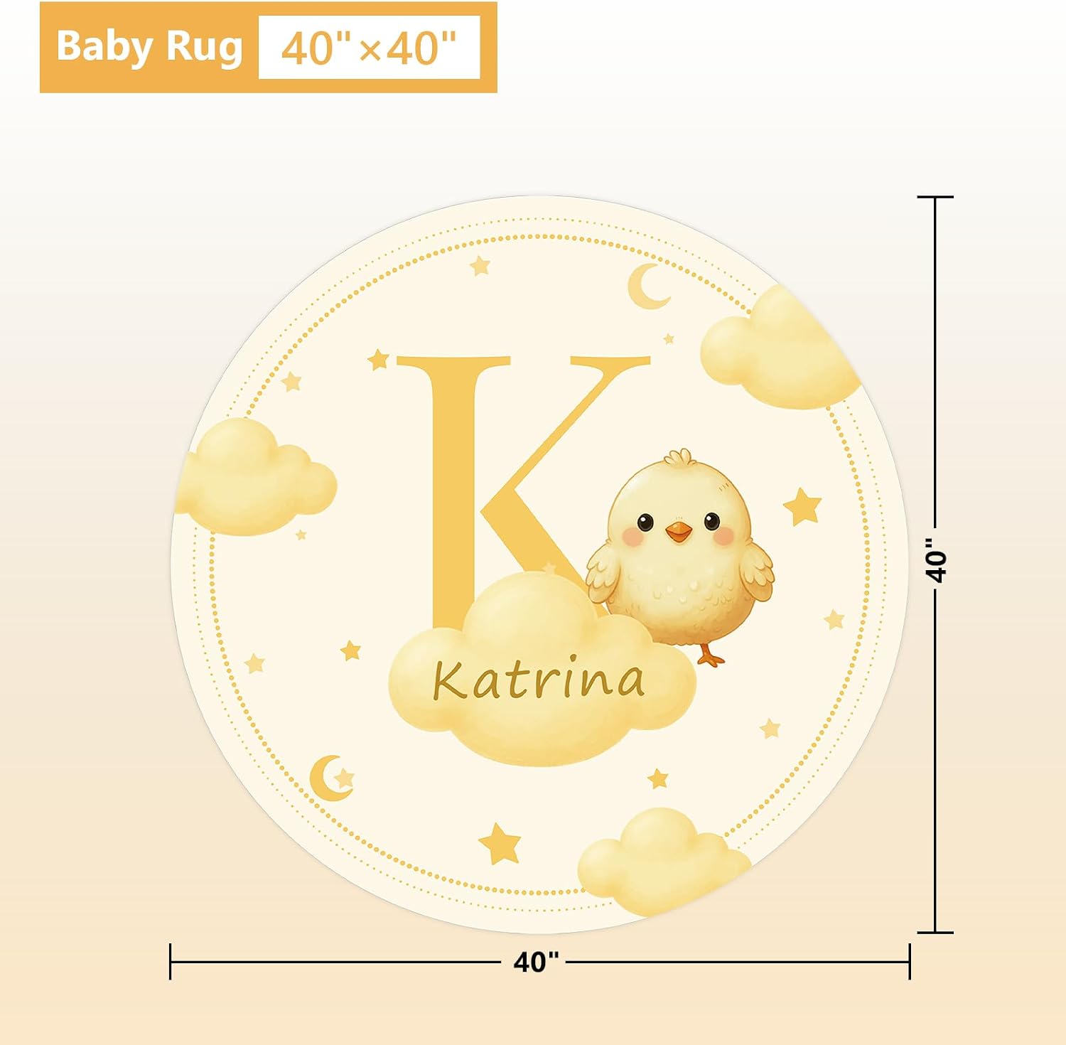 Terwex Personalized Crib Bedding Set, 5 Pcs Custom Nursery Bedding Sets with Name, Infant Bedding Set for Baby Girl Boy, Yellow Chick Double Layer Baby Crib Set, Toddlers Babies Kids Customized Gifts