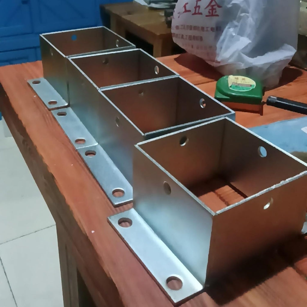 1 2 3 4 Pieces Post Base Bracket, Pergola Mailbox Deck Railing Post Wrap/Skirt Anchor Kits 2x2 3x3 4x4 5x5 6x6 7x7 8x8 Inch Square Support Foundation(4 Pack,60x60 mm/2.4x2.4 in)
