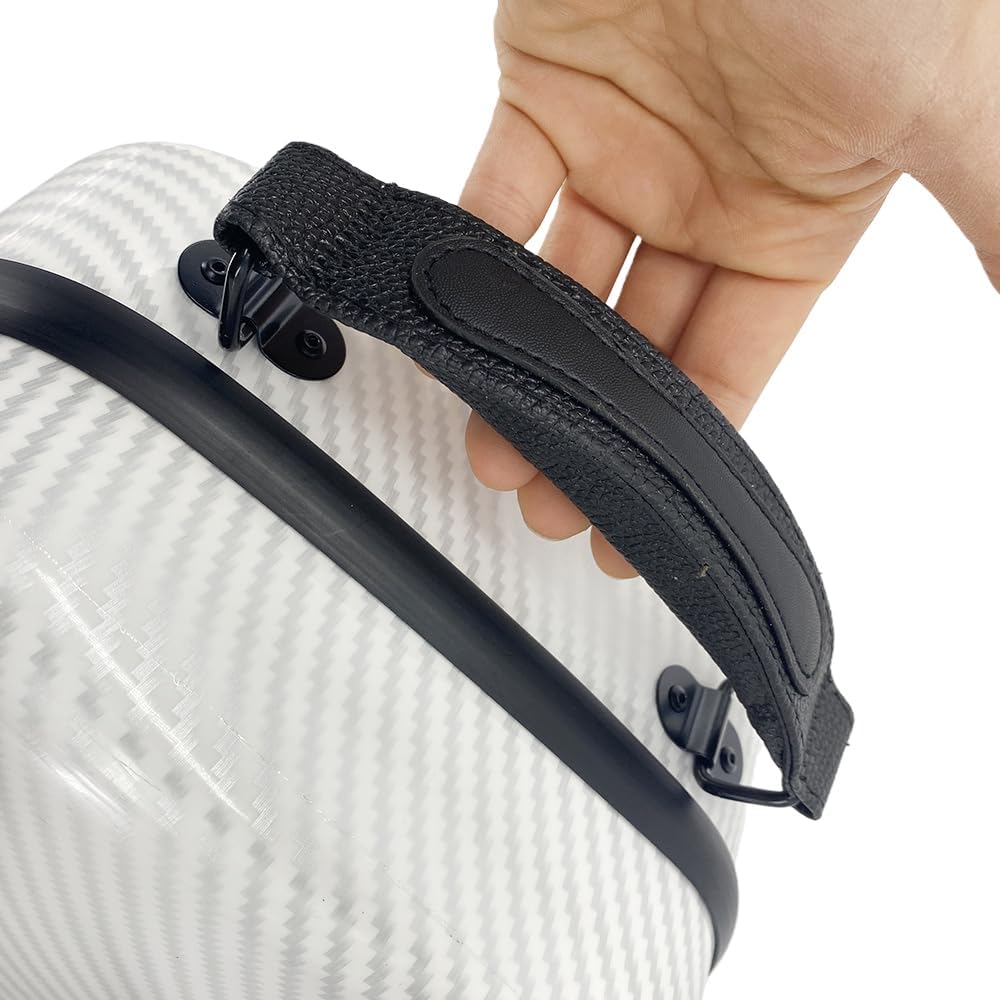 Violin Case 4/4 Full Size Carbon Fiber Material Includes Music Sheet Bag and Strap Lightweight Violin Case Ideal for Travel (White)
