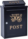 Letterboxes Wall-Mount Mailbox Retro Vintage Outdoor Wall Mounted Mail Box Post Box Secure Letterbox Outside Mailboxes (A) (A)