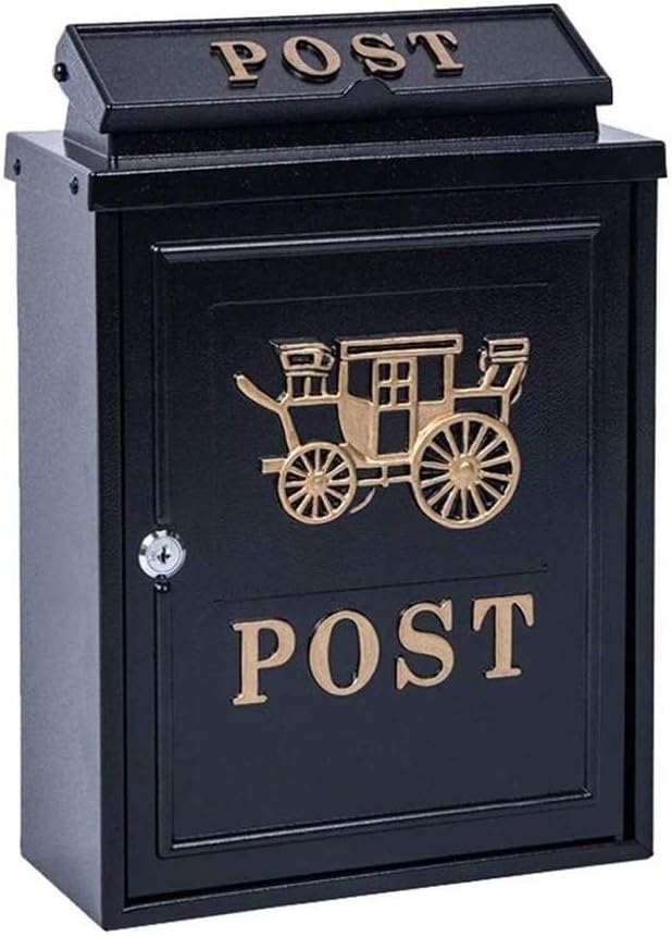 Letterboxes Wall-Mount Mailbox Retro Vintage Outdoor Wall Mounted Mail Box Post Box Secure Letterbox Outside Mailboxes (A) (A)