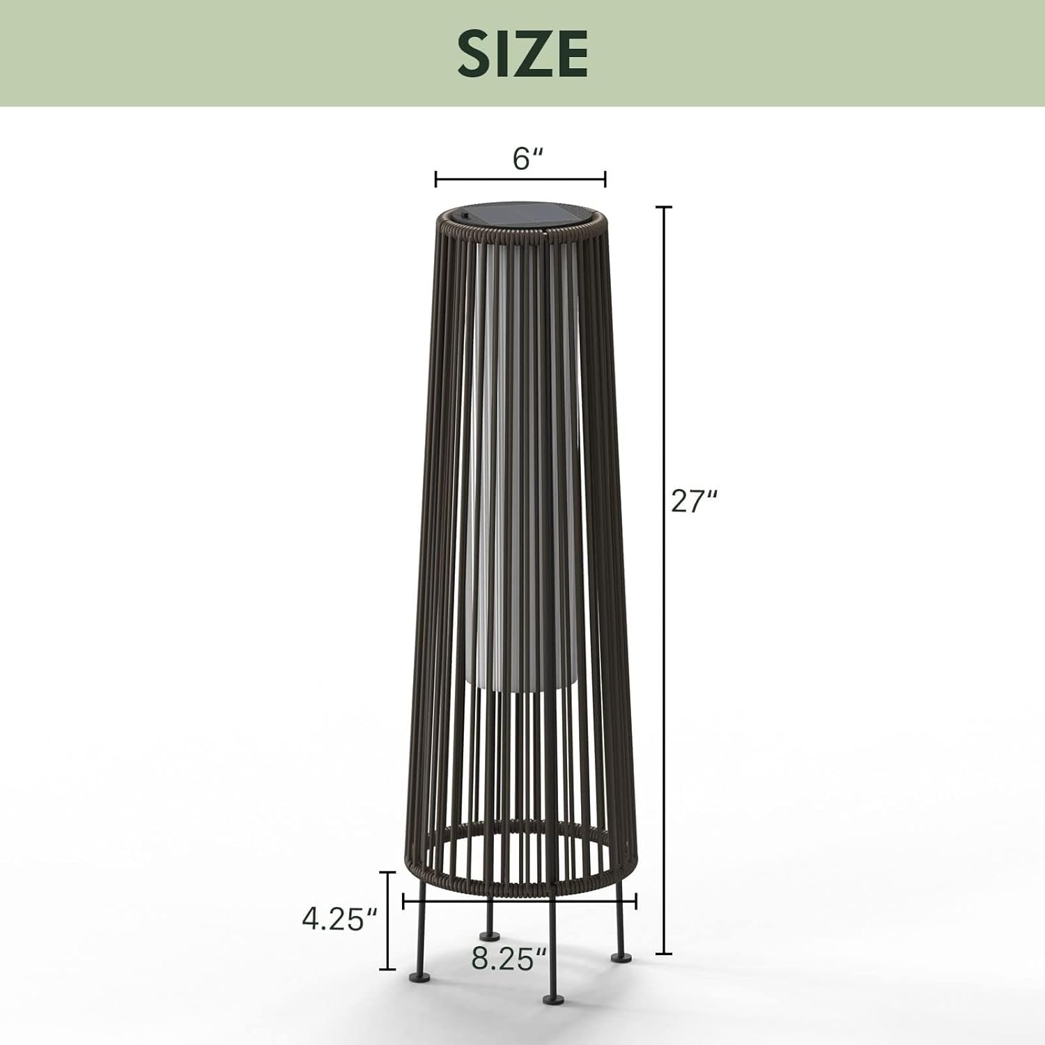 Grand patio Outdoor Floor Solar Light 2-Pack, Wicker Solar Patio Lamp Waterproof Outside Deck Lamp for Porch, Yard, Garden, Lawn Decorations - Dark Brown, Gordes 2 PCS