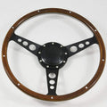 15' Classic Steering Wheel Black Anodized Spoke 9 Rivets with Horn Button