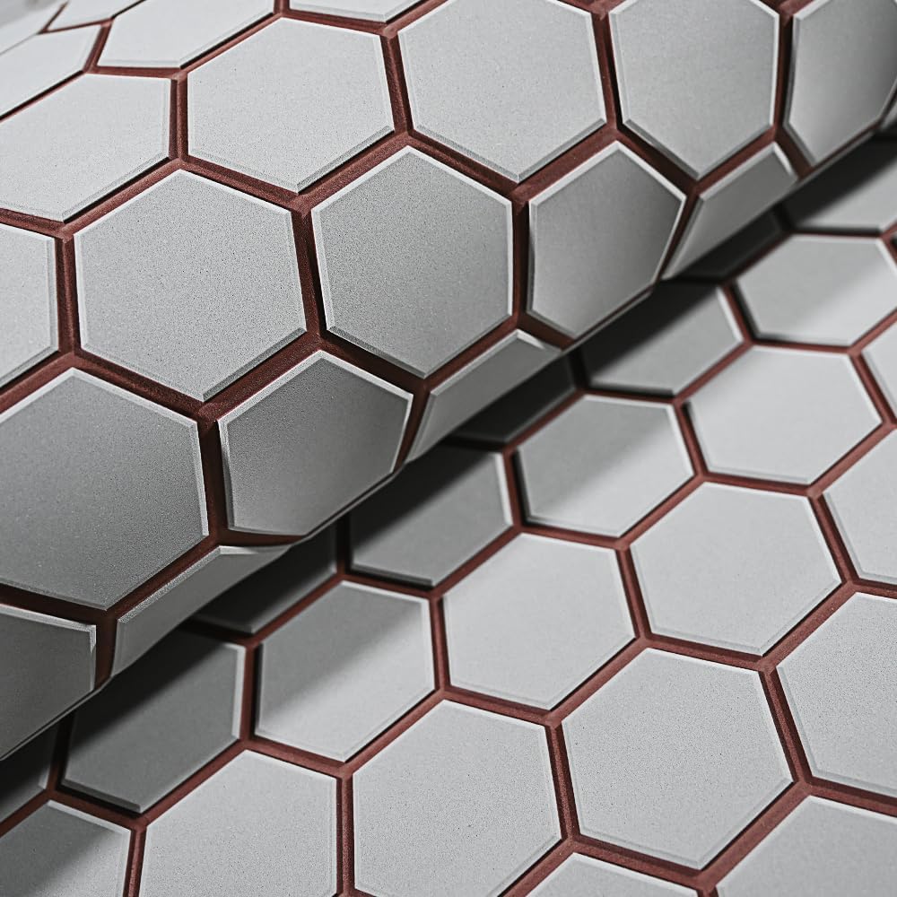 43.31' /37.7' New Hexagon EVA Self-Adhesive Boat Flooring and Decorative Fish for Yacht Pool Boat Flooring Sheet Thick Non-Skid mat