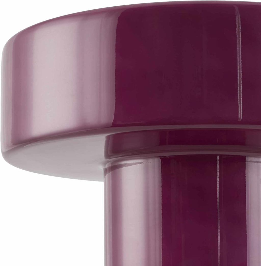 BoutiqueRugs Lauenhagen Contemporary Geometric Glass Bedside Table Lamp for Bedroom Nightstand - Modern End Side Lighting for Living Room - Magenta - 7' H