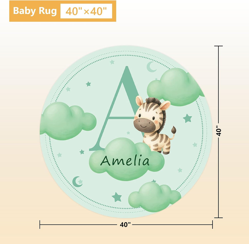 Terwex Custom Crib Bedding Set, 5 Pcs Personalized Name Baby Crib Sets for Newborns Infants Toddlers, Green Zebra Nursery Bedding Set for Boys Girls, Double Layer Baby Bedding Sets Customized Gifts