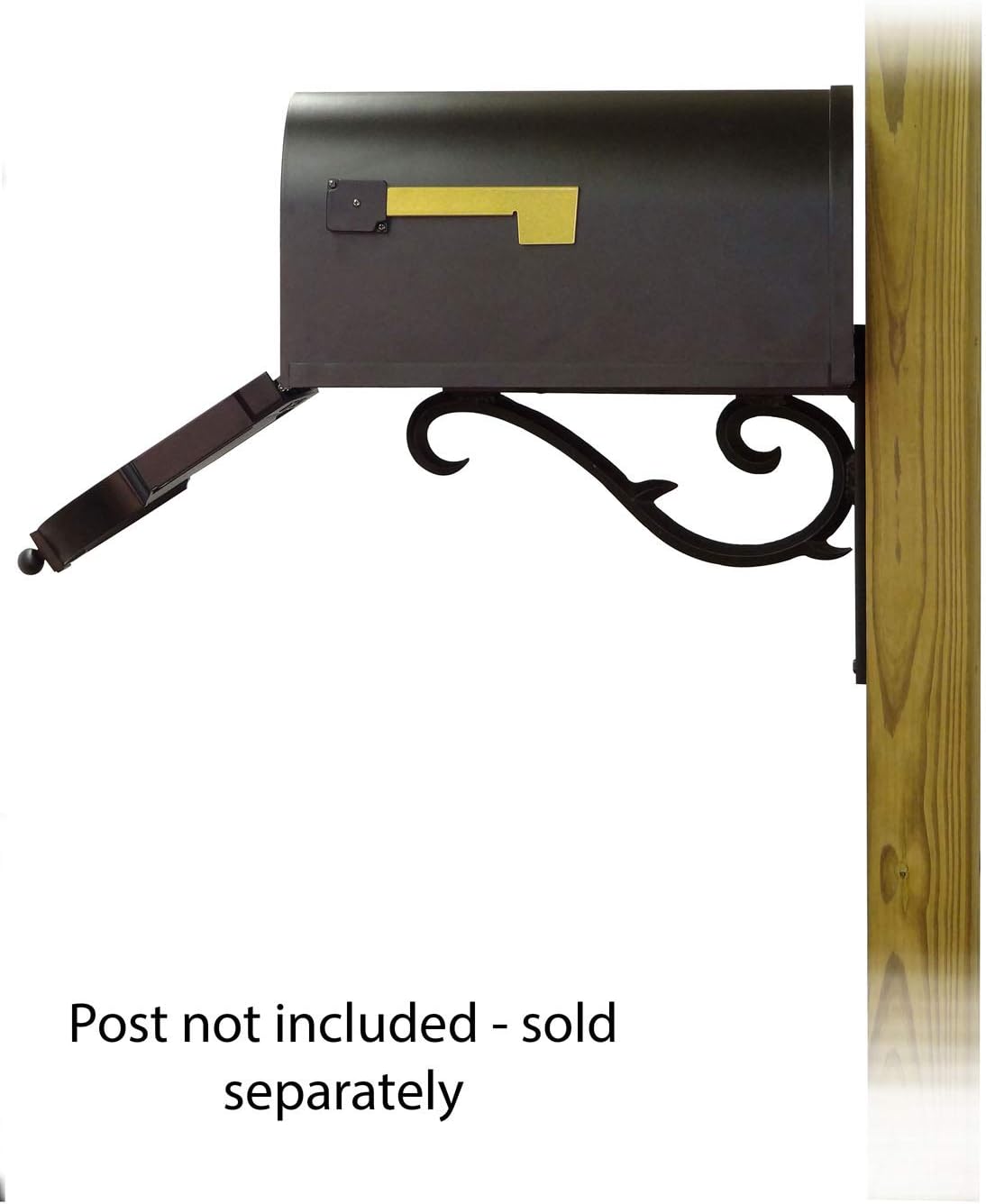 Special Lite Berkshire Curbside Mailbox with Sorrento Front Single Mailbox Mounting Bracket - TC-SOR-FS-1015-BLK