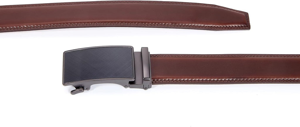 Classic Genuine Leather Men's Ratchet Belt Dress Casual Adjustable Trim-to-Fit Gift
