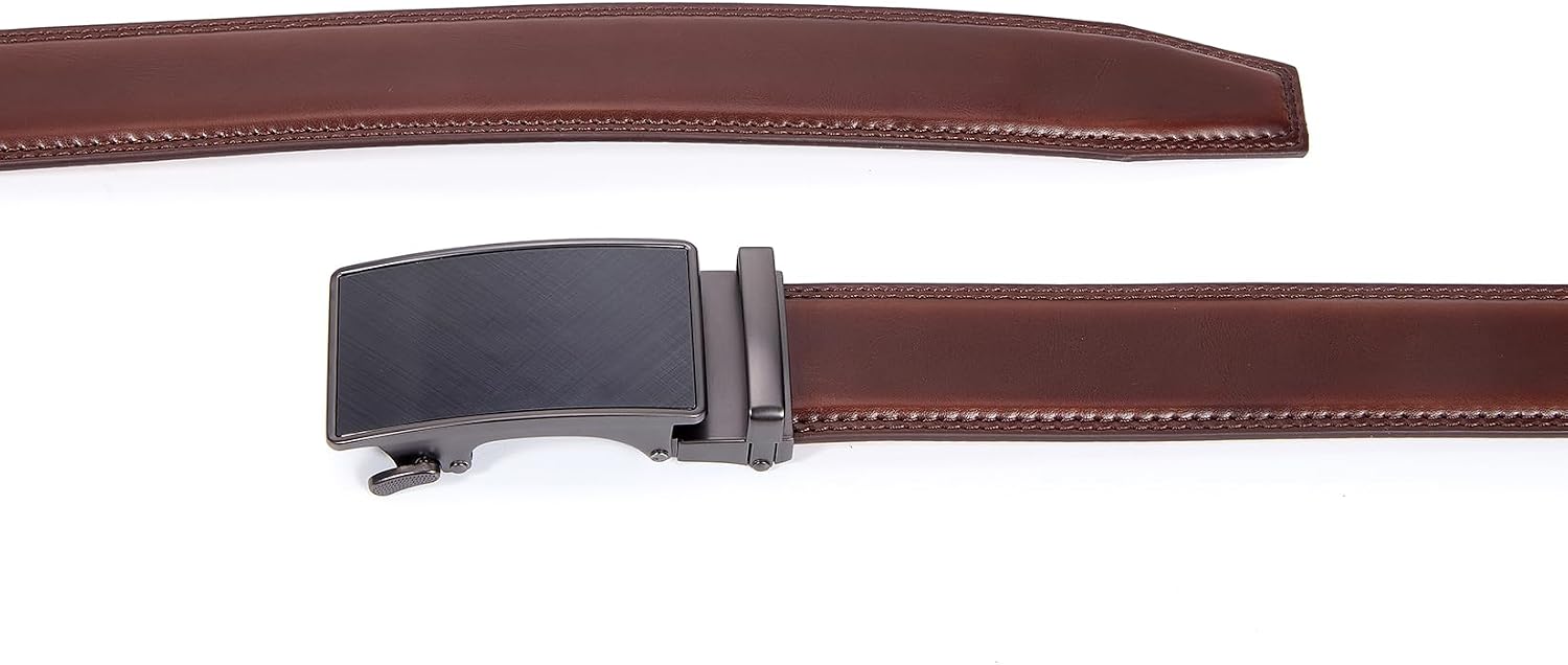 Classic Genuine Leather Men's Ratchet Belt Dress Casual Adjustable Trim-to-Fit Gift
