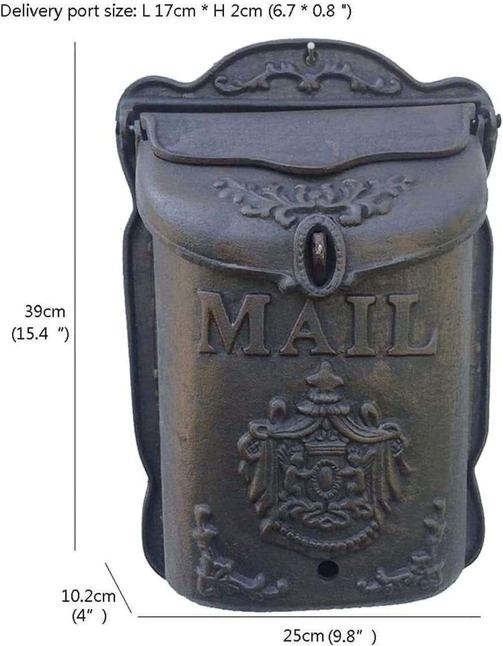 Suggestion Box Collection Box Ballot Box Outdoor Retro Vintage Mailboxes European Style Outside Aluminum Wall Mount Post Box Secure Mailbox (Color : #2)