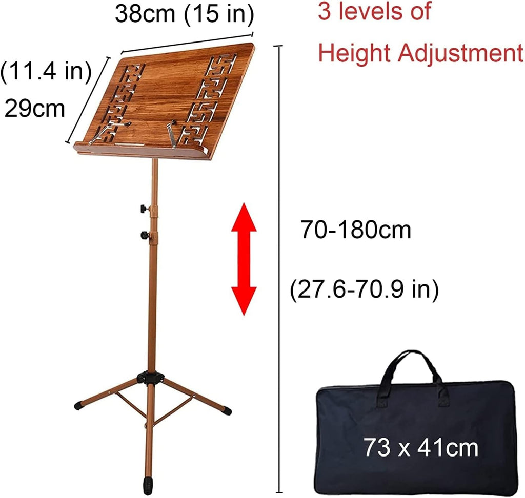 Wooden Sheet Music Stand for Piano Violin Guitar Drums - 28'-71' Adjustable Compact Collapsible Floor Standing Music Stand, Easy to Assemble (Size : Style 2)