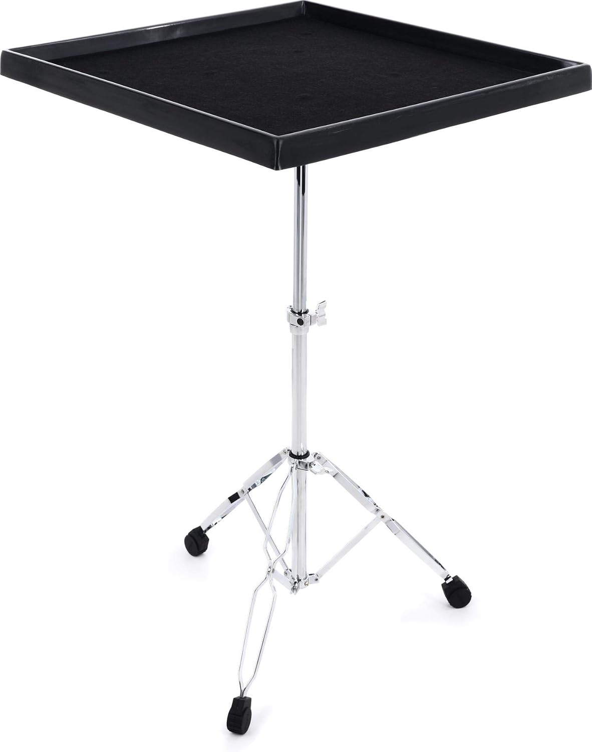 Gibraltar Large Fiberglass Percussion Table with Felt-Lined Surface, Height-Adjustable Double-Braced Tripod Stand, Secure Non-Slip Grip & Easy Transport Design for Hand Percussion & Electronics (7615)