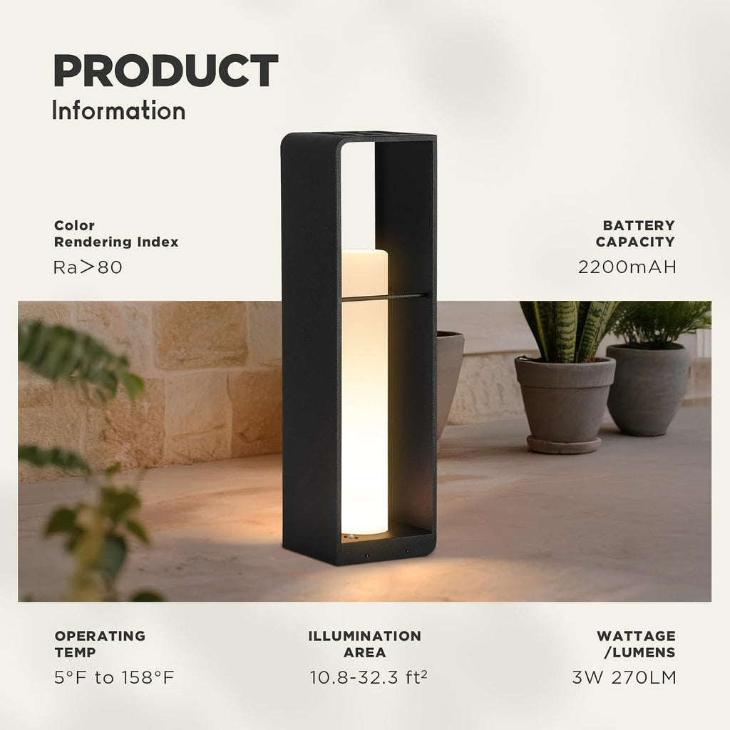 Outdoor Lights for Patio, IP65 Solar Lanterns Outdoor Waterproof, 3000K LED Path Lights, Outside Floor Lamp Solar Powered, Dusk to Dawn Landscape Lighting for Deck Garden Yard Backyard Porch