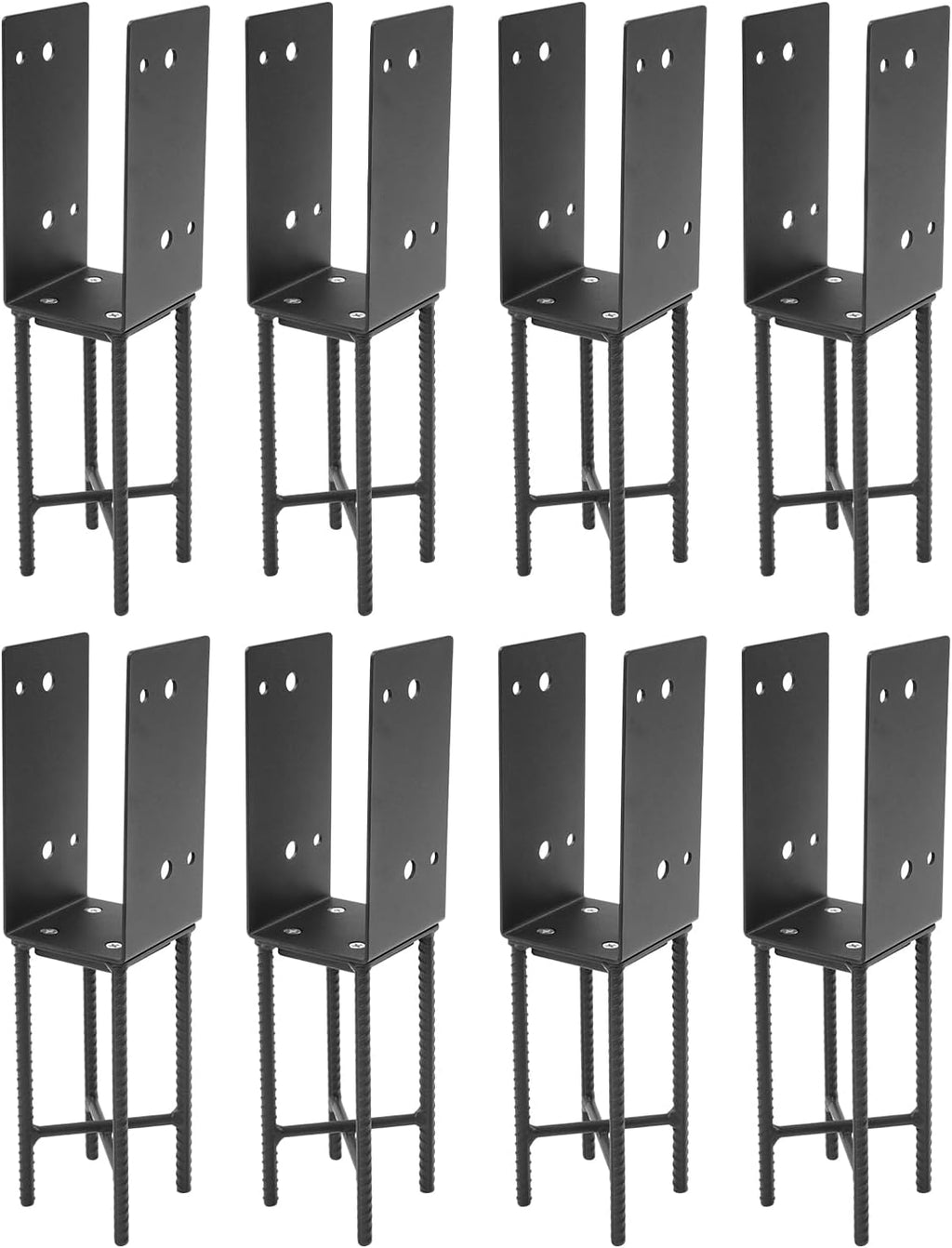 Heavy Duty Metal U-Shape Post 4'x4' Stainless Steel Concrete Fence Post Holder Anchor Bracket for Railing Porch Mailboxes (8)
