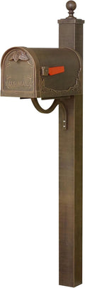 Special Lite Floral Curbside Mailbox with Springfield Post - Copper Aluminum Mailbox with Direct Burial Post - SCF-1003_SPK-710-CP