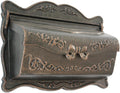 Cast Aluminum Horizontal Wall Mount Mailbox, Outdoor Metal Letter Delivery Box for Newspaper & Secure Post(Bronze)