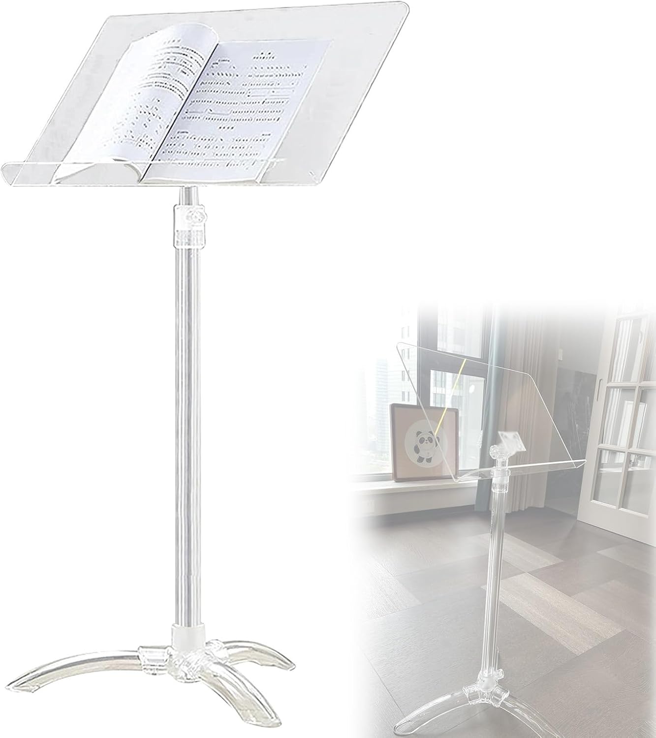 Portable Violin Music Stand Adjustable Acrylic Sheet Music Stand for Guitar Players High Transparency & Stability Height Adjustable 91 141cm Service Menu Counter Stand