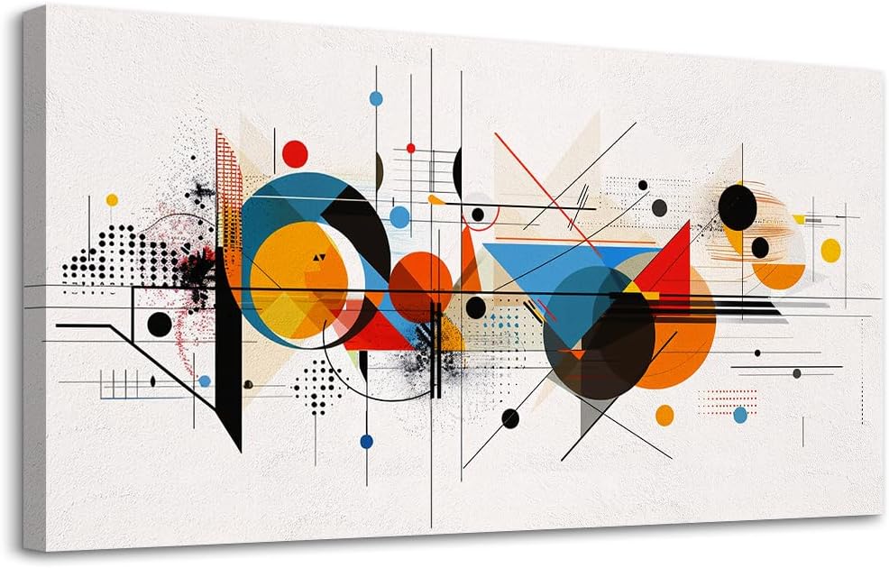 KELIYUAN Large Wall Decor For Living Room Canvas Wall Art For Bedroom Room Minimalism Abstract Geometric Color Line Pictures Wall Paintings Artwork Office Mural Modern Aesthetic Decoration 30'x60'