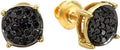 Dazzlingrock Collection - 0.25 Carat (ctw) 18K Gold Plated Sterling Silver Round Black Diamond Ladies Stud Earrings 1/4 CT
