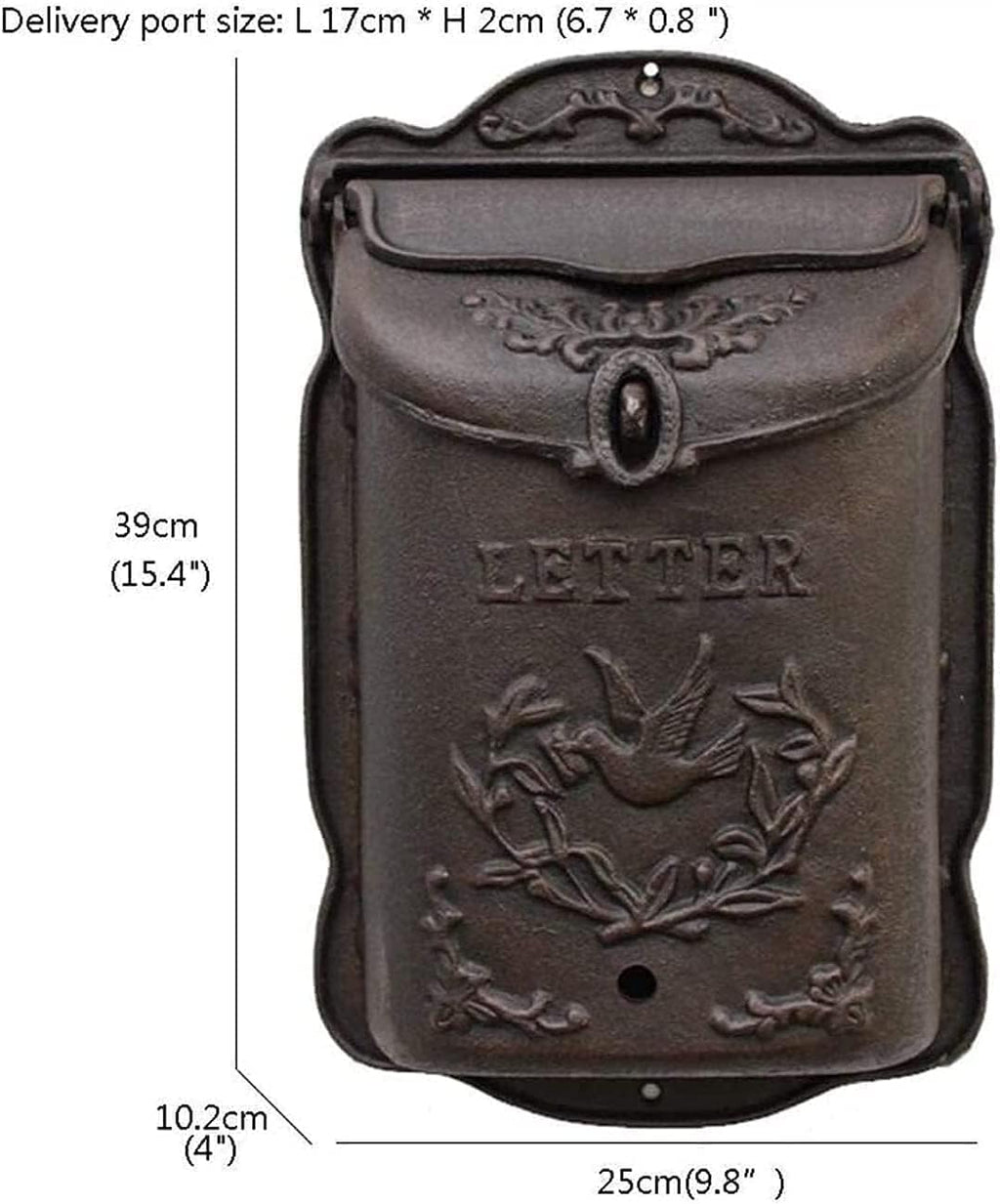 Suggestion Box Collection Box Ballot Box Outdoor Retro Vintage Mailboxes European Style Outside Aluminum Wall Mount Post Box Secure Mailbox (Color : #1)