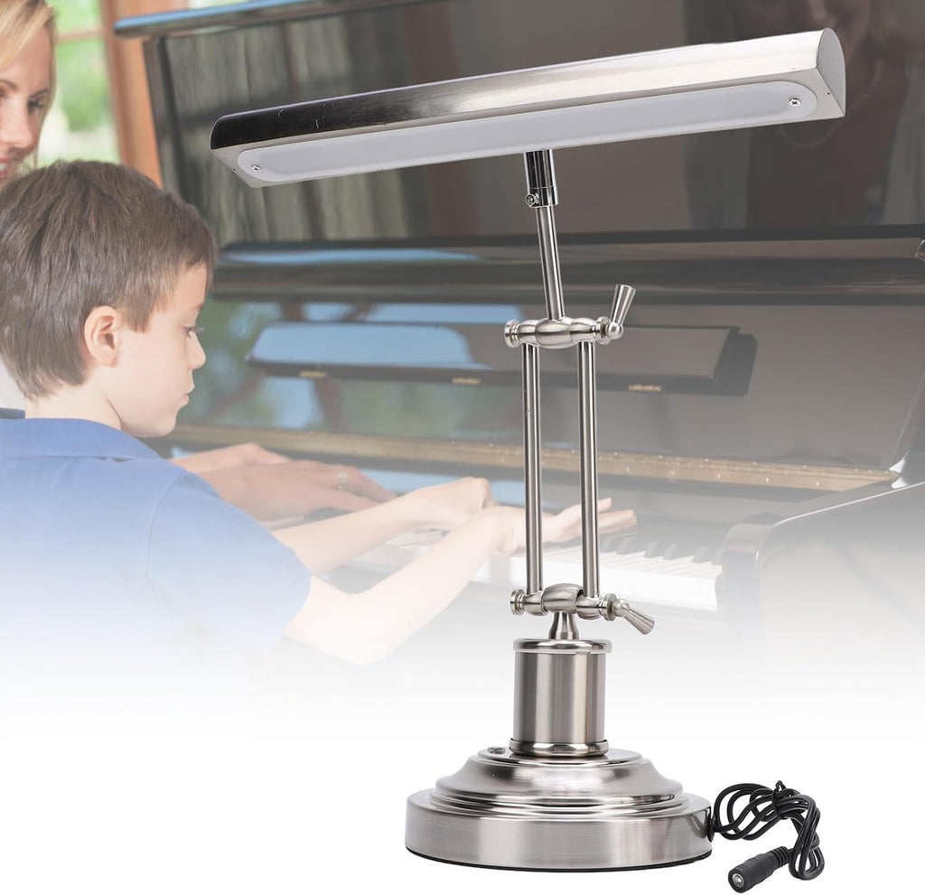 ASHATA Super Bright Music Stand Light, Musicians Piano Light 3000K to 6000K 3 Color, 85 CRI 12W Piano Lamp for Sheet Music Piano Voilin Orchestra Podium, Touch Control (US Plug)