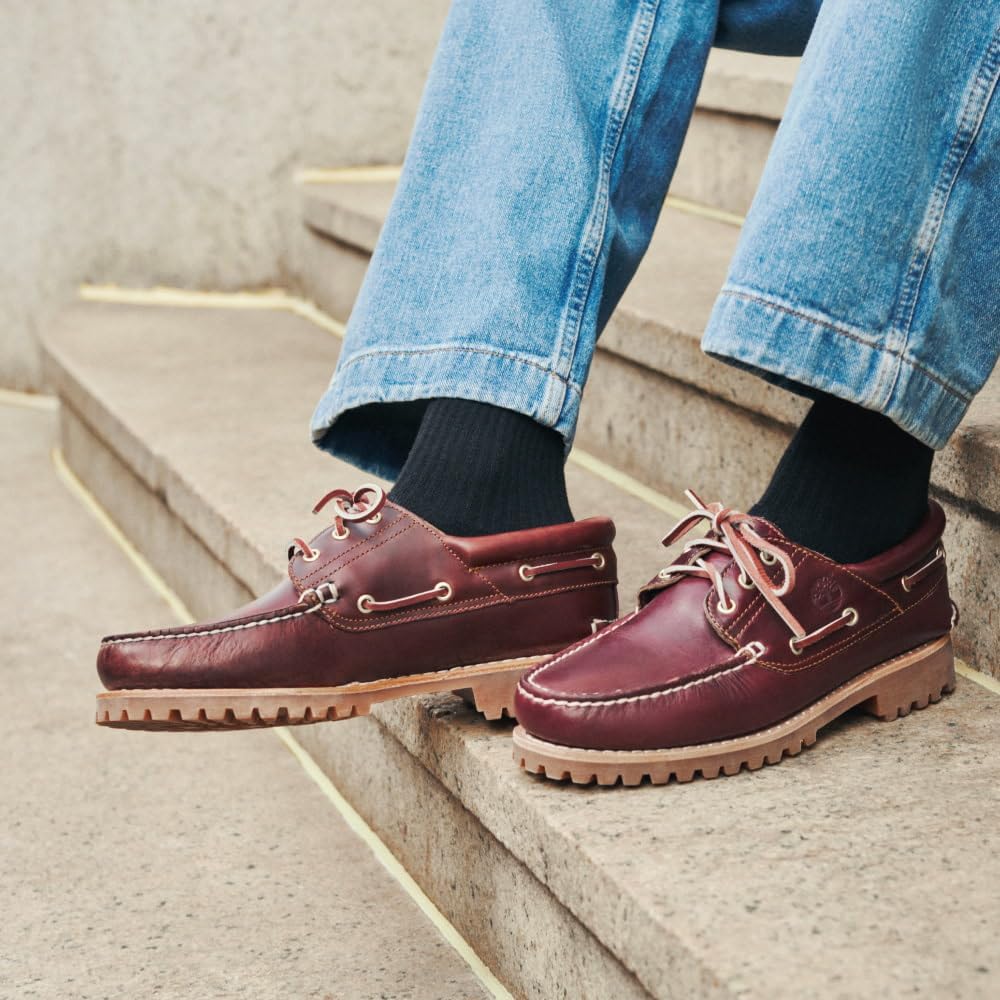 Timberland Men's Authentic 3-Eye Lug Handsewn Boat Shoes