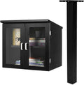 Ilyapa Outdoor Library Book Box & Metal Post Kit - Free Literature Exchange, Curbside Mailbox Compatible, Black Powder Coated Steel, Easy 4x4 Mount - 20x14x19 Box, 43' Post