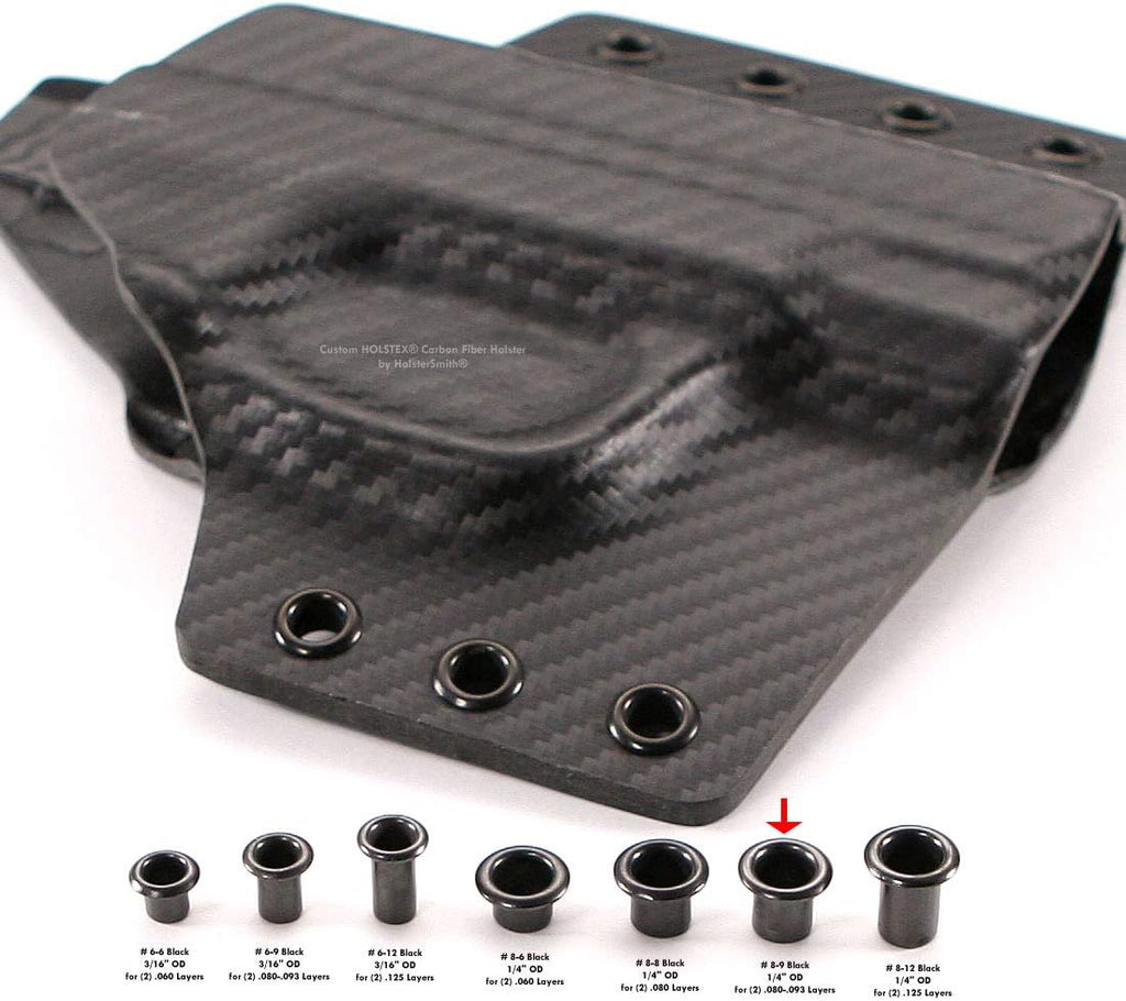 HolsterSmith Eyelet Setting Press + #6-9 & #8-9 Eyelet Bundle - (Master Series Press) - (Includes: Arbor Press, 3/16 + 1/4 Eyelet Setting Dies) - (#6-9 & #8-9 Black Coated Eyelets) - for DIY Hobby & C