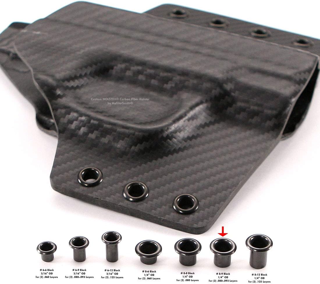 HolsterSmith Eyelet Setting Press + #6-9 & #8-9 Eyelet Bundle - (Master Series Press) - (Includes: Arbor Press, 3/16 + 1/4 Eyelet Setting Dies) - (#6-9 & #8-9 Black Coated Eyelets) - for DIY Hobby & C